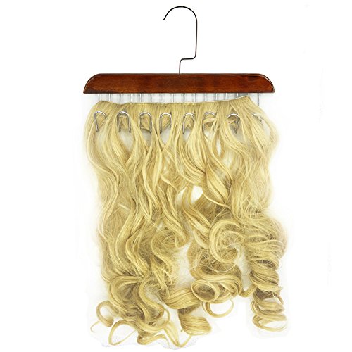 Hair Extension Hanger-Lightweight, Waterproof and Portable, Multi-functional Hanger, Hair Extension Storage, Hair Extension Holder suitable for All Kinds of Hair Extensions, Wigs and Clips (brown)