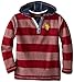 U.S. Polo Assn. Big Boys' Striped Pique Hoodie, Red/Heather Grey, 10/12