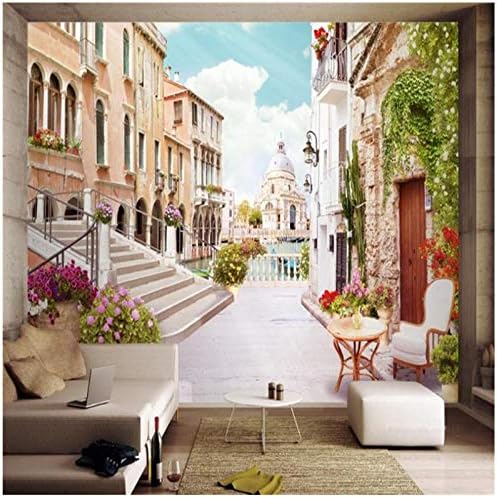 Yxjj1 3D Wallpapers Photo Wallpaper Romantic Country Street Murals Natural Landscape Wall Papers Living Room-300cm (W) x 200cm (H) (9'8 '' x 6'5 '') ft