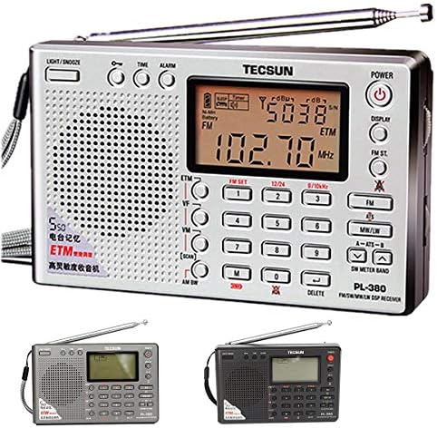 TECSUN PL-380 DSP PLL FM MW SW LW Digital Stereo Radio World Band Receiver - Silver
