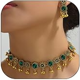 Frodete Indian Jewelry Sets for Women Traditional Bohemian Wedding Jewelry Set Indian Dresses for Women Oxidized Ethnic Party Prom Wear
