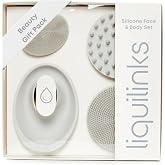 LiquiLinks Beauty Gift Set - Silicone Spa Kit for Face &amp; Body (Dove Grey) | Includes Water Catching Wristbands, Body Scrubber, Face Buffer, &amp; Scalp Exfoliator, Trendy Self-Care Gift for Teens &amp; Women