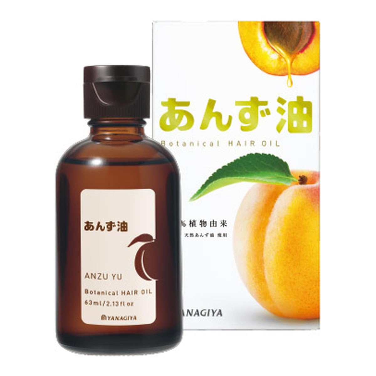 YANAGIYA | Hair Treatment | ANZU (Apricot) Oil 60ml, for Damage Hair, Dry Hair