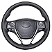 Loncky Genuine Leather Carbon Fiber Steering Wheel Covers for Toyota Corolla 2014 2015 2016 2017 2018/ RAV4 2013 2014 2015 2016 2017 2018/ Scion iM 2016 Car Custom Interior Accessories