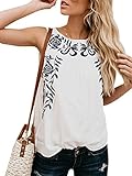 Dellytop Womens Summer Casual Tank Top Floral Printed Loose Fit Sleeveless Shirt Boho Tees