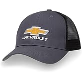 Chevrolet Snapback Hat - Mesh Back Chevy Cap - Charcoal Gray