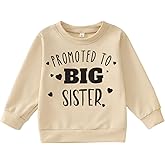 CM C&M WODRO Promoted to Big Sister Sweatshirt Toddler Girls Baby Announcement Shirt Kids Crewneck Pullover Long Sleeve Tops
