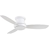 MINKA-AIRE F518L-WH, Concept II LED White Flush Mount 44" Ceiling Fan with Light & Remote Control