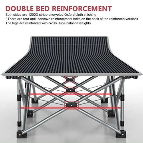 ABORON Folding Camping Cots for Adults, Double Layer 1200D Folding