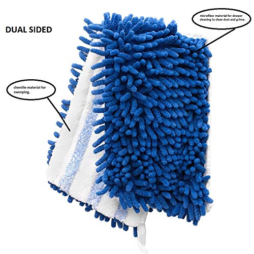 Extra Soft Dual- Action Replacement for O- Cedar Flip Mops, Long Lasting - Machine Washable, Versatile (Pack of 3, 18")