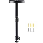 Aurzen Ceiling Projector Mount, Adjustable Rotation, Tilt &amp; Length | 360&deg; Rotation &amp; 90&deg; Tilt, Adjustable 9"-15" Length, &frac14;-Inch Screw, Compatible with TMY, HAPPRUN, Yaber, Epson