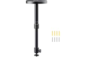 Aurzen Ceiling Projector Mount Bracket, 360° Rotation & 90° Tilt, Adjustable 9"-15" Length, ¼-Inch Screw, Compatible with TMY, HAPPRUN, Yaber, Epson & Most Projectors for Ceiling/Wall Use