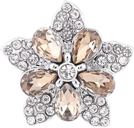 Vocheng 4 Colors Crystal Button 18mm Five-pointed Star Snap Jewelry Vn-1151 Pack of 2pcs (A)