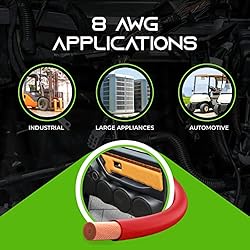 GearIT 8 Gauge Wire Oxygen Free Copper OFC