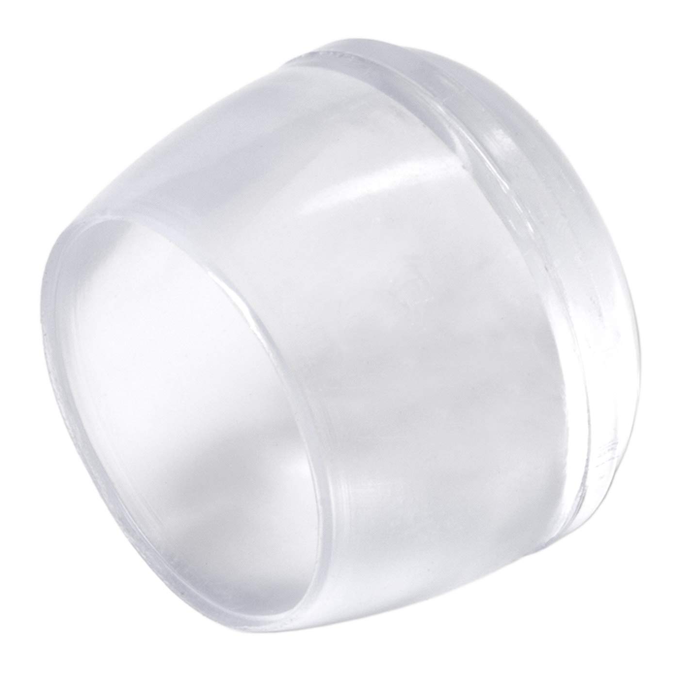 Adsamm® / 32 x Leg tips | Ø 0,79'' (Ø 20 mm) | transparent | round | Premium quality outer caps for tubular steel chairs by Adsamm®