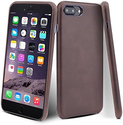iPhone 7 Leather Case, Ayisic Premium Genuine Leather Case, Ultra Slim Leather Case Back Protective Cover for iPhone 7 (4.7 inch) (Coffee)