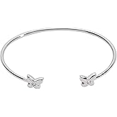 Alex and Ani Butterfly Crystal Flex Cuff Bracelet, Shiny Silver