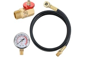 Hromee Air Tank Repair Kit w/Safety Valve, Pressure Gauge and 4 Feet Air Tank Hose Assembly kit for Portable Carry Tank