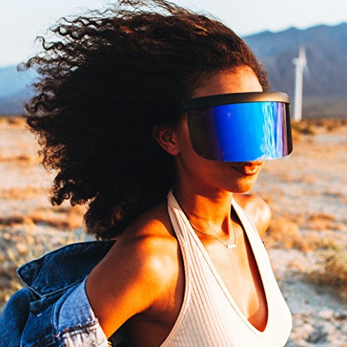 image for SunglassUP Extra Large Mask Cover Shield Visor Style Sunglasses W/Flas