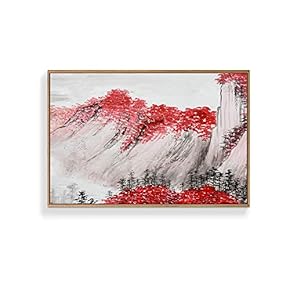 Framed Canvas Wall Art for Living Room, Bedroom Traditional Landscape Drawing Canvas Prints for Home Decoration Ready to Hang - 16x24 inches