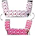 Drool and Teething Pad Reversible Organic Cotton 3-Piece Set for Ergobaby Four Position 360 Baby Carrier (Pink and White Butterflies)
