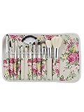 DEAMOR Women's Portable 12 Pcs Barreled Cosmetic Brush Set Kit