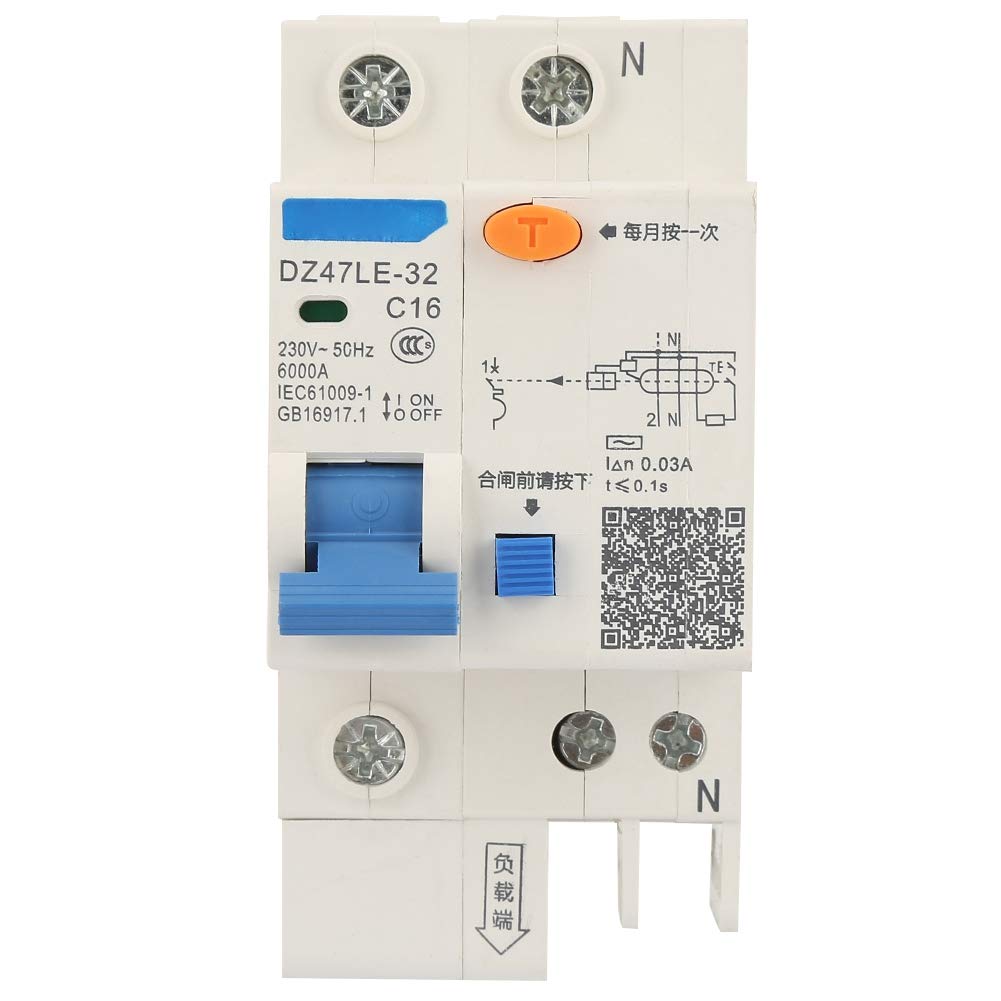 DZ47LE32 1P+N 16A Earth Leakage Safety Circuit Breaker 30mA 230V Eco