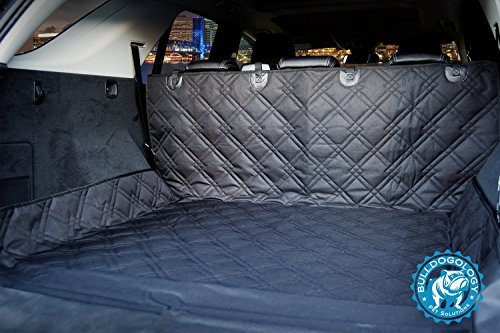 Bulldogology Premium Cargo Liner Cover for Dogs - Heavy Duty Durable Quality for SUVs and Cars - Waterproof, Non-Slip, Adjustable Straps, and Machine Washable (Large, Universal Fit)