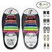 SUNFUNG Pack of 6 Lazy No Tie Silicone Shoelace for Adult and Kids Waterproof Rubber Flat Running Shoe Laces for Sneakers Board Shoes Casual Shoes and Boots（4 Pairs for Adult with 2 Pairs for Kids