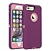 Co-Goldguard Case for iPhone 7 Heavy Duty iPhone 8 Cover Durable 3 in 1 Built-in Screen Protector Hard Cover Dust-Proof Shockproof Drop-Proof Shell(Purple Pink)