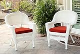 Jeco W00206-C_2-FS018-CS Wicker Chair with Red