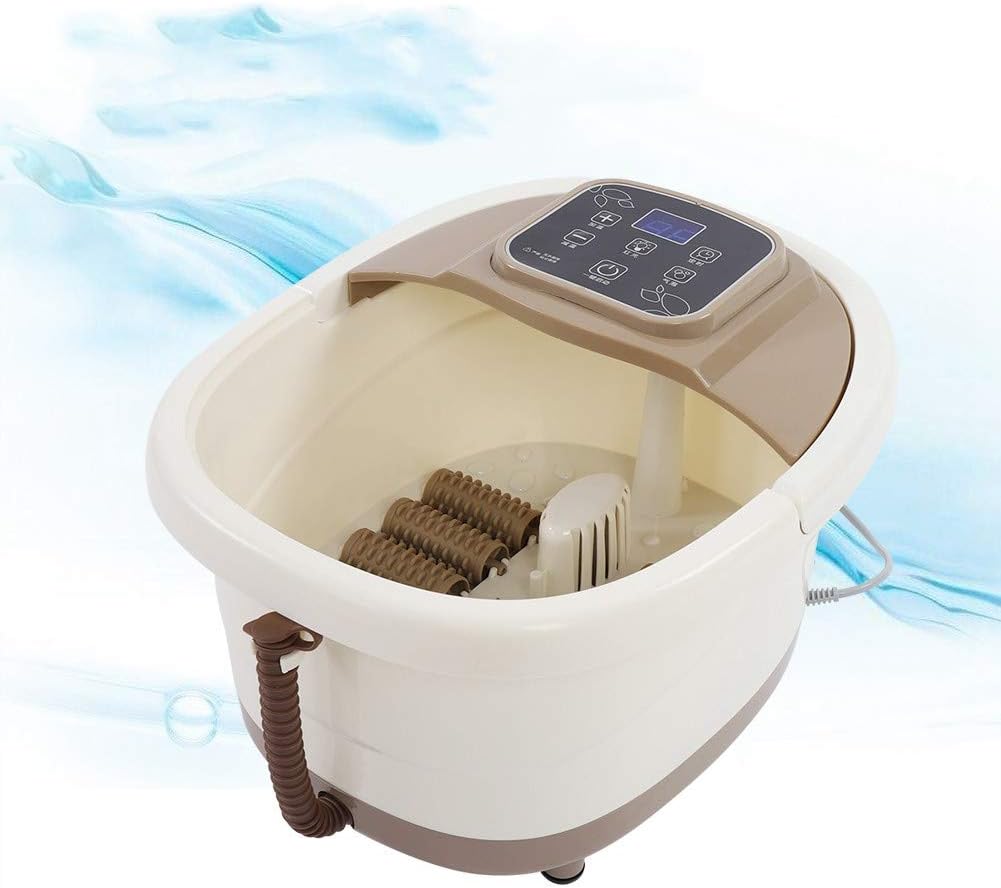 Foot Massager, Portable Foot Spa Bath Massager Bubble Heat Soaker