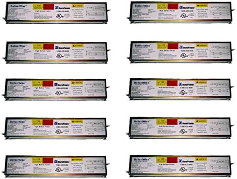 10 Ballastwise DXE2H8U-HBF Ballasts for 2 F32T8, F25T8 or F17T8 Bulbs, High Ballast Factor Ballast, Universal Voltage