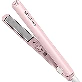 MiroPure 1 Inch Flat Iron, Hair Straightener with 30S Fast Heating & 60min Auto Shut-Off, Hair Straightener and Curler 2 in 1 with 3D Ceramic Floating Plates, Pink