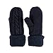 Women's Winter Gloves Warm Lining - Cozy Wool Knit Thick Gloves Mittens in 11 color (navy blue)