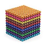RLRY Upgraded 5MM 1000 Pieces Colorful Magnetic Block Ball Cube Magnet Sculpture Stress Relief for Desk Fridge || Metal Box to Storage