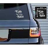 Printbeat Kids Up in This Bitch Vinyl Decals Stickers for Cars, Van, Trucks, Laptop (White, 6" x 5.5")