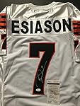 Autographed/Signed Boomer Esiason Cincinnati Bengals White Football Jersey JSA COA