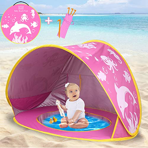 TURNMEON Baby Beach Tent with Swimming Pool Baby Floaties