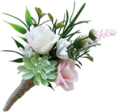 Amazon Sm Sunnimix ウェディングコサージュフラワーグルームスーツ メンズブートニエールウェディングアクセサリー装飾 造花 オンライン通販