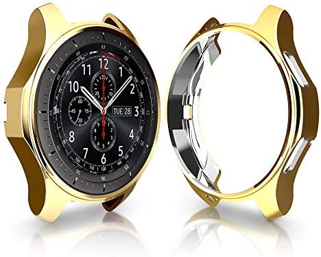 Case for Gear S3 Frontier SM-R760 46mm, Minisoo TPU Scractch-Resist Shock-Proof All-Around Protective Bumper Shell Protective Band Galaxy Watch SM-R800 46mm Smartwatch (Gold)