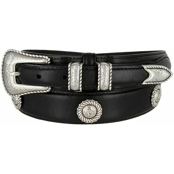 Modestone Cintura In Pelle Cowhide Con Motivo Goffrato Native - Larghezza 3,2 Cm - Colore Nero