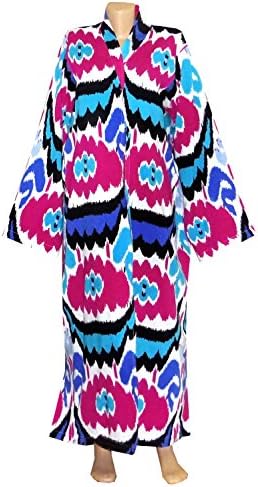 beautiful colorful traditional uzbek cotton caftan kaftan coat robe long jacket chapan B1579