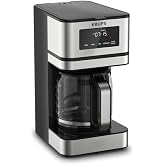 KRUPS Programmable 12-Cup Drip Coffee Maker Machine with 3 Brew Strengths | 24-hour programmable brewing, 3 brew strengths (mild, medium, bold), Flavor-Max technology, 4-hour keep warm