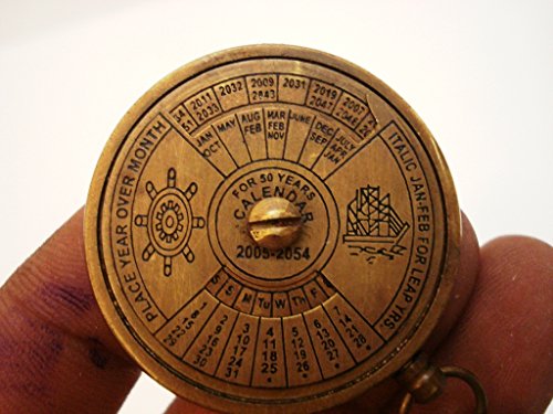 Brass 50 Years CALENDOR Key Chain- Collectible Marine Nautical Key Ring from Brass Blessing (5039-3)