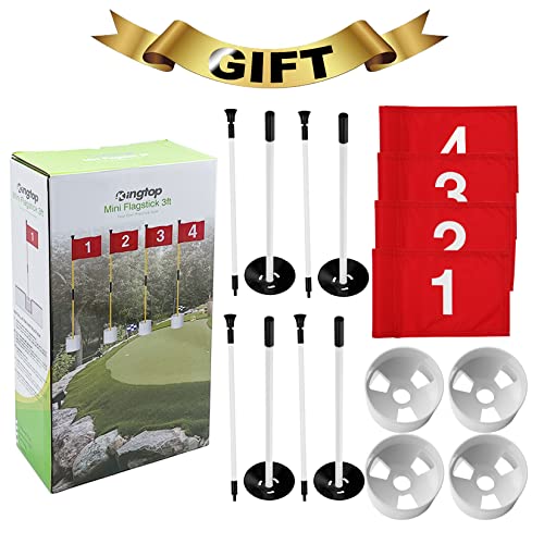 KINGTOP Miniature Golf Flagstick, Practice Putting Green Flags For Yard