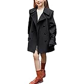 amropi Girl's Trench Coat Single Breasted Windbreaker Jacket Outwear with Belt for 4-17 Years
