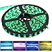 XKTTSUEERCRR 16.4ft/5M 5050 300LED Black PCB UV Green Waterproof Flexible Strip Light, DC 12V for Outdoors/Indoors/Car/Truck/Mall/Stage/Home Decoration + DC Connector (NO Power Supply)