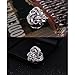 S&E Women's Elegant Three Ring Diamante Metallic Silk Scarves Clip Fashionable Scarf Ring Chiffon Buckle (Silver)