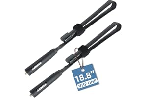 ABBREE SMA-Female Ham Radio Antenna VHF/UHF 18.8-inch 144/430MHz High Gain Foldable CS Tactical Antenna for Baofeng UV-5R BF-F8HP Pro 5RM K5PLUS GM21 AR-152 Radio Accessories,2Pack